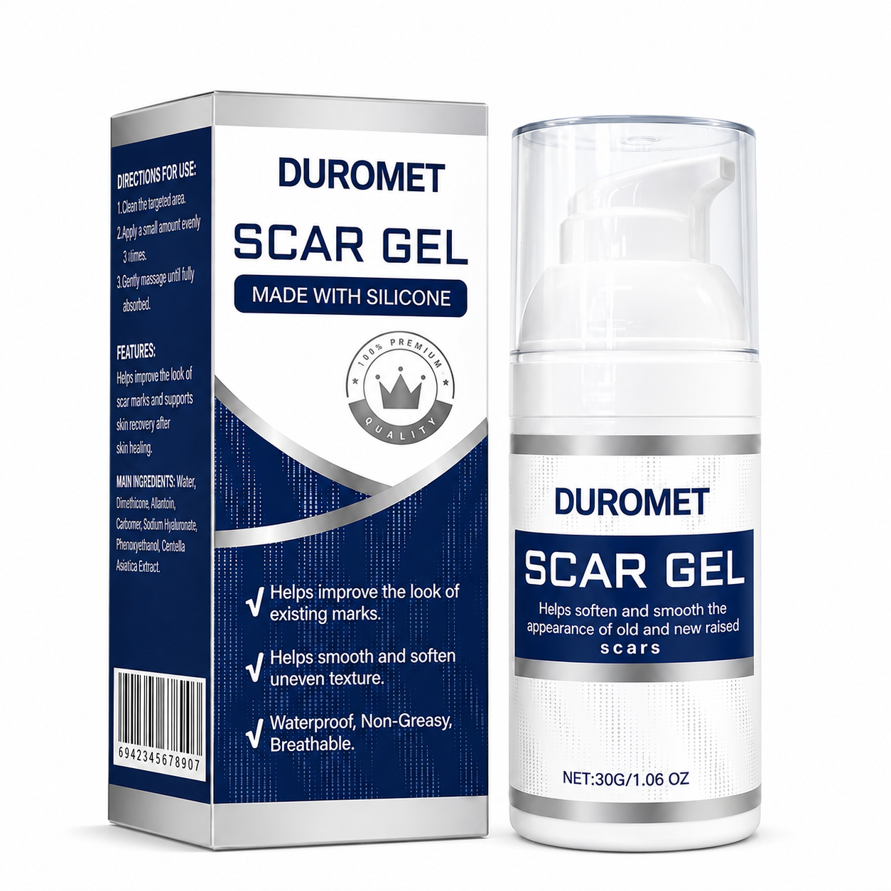 Silicone Scar Gel for Scars - Fragrance-Free, Non-Greasy Formula for Face & Body Scar Care & Appearance 🧴
