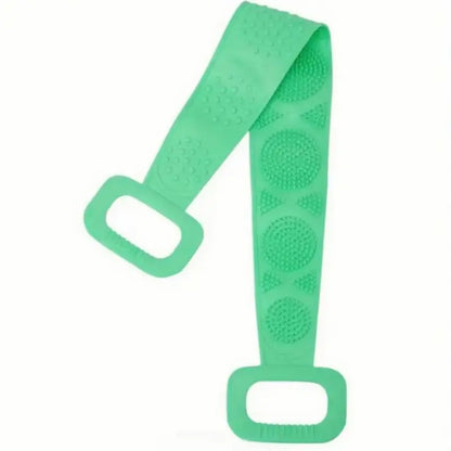 Double-Sided Silicone Back Scrubber, Flexible Exfoliating Shower Brush Strap, Back to School Essential