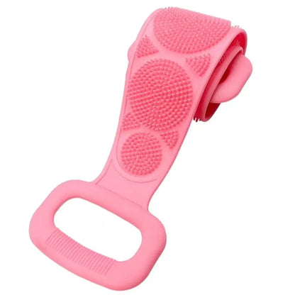 Double-Sided Silicone Back Scrubber, Flexible Exfoliating Shower Brush Strap, Back to School Essential