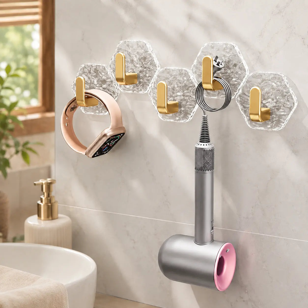 Heavy-Duty Self-Adhesive Hooks — No Drilling, No Rust, No Mess