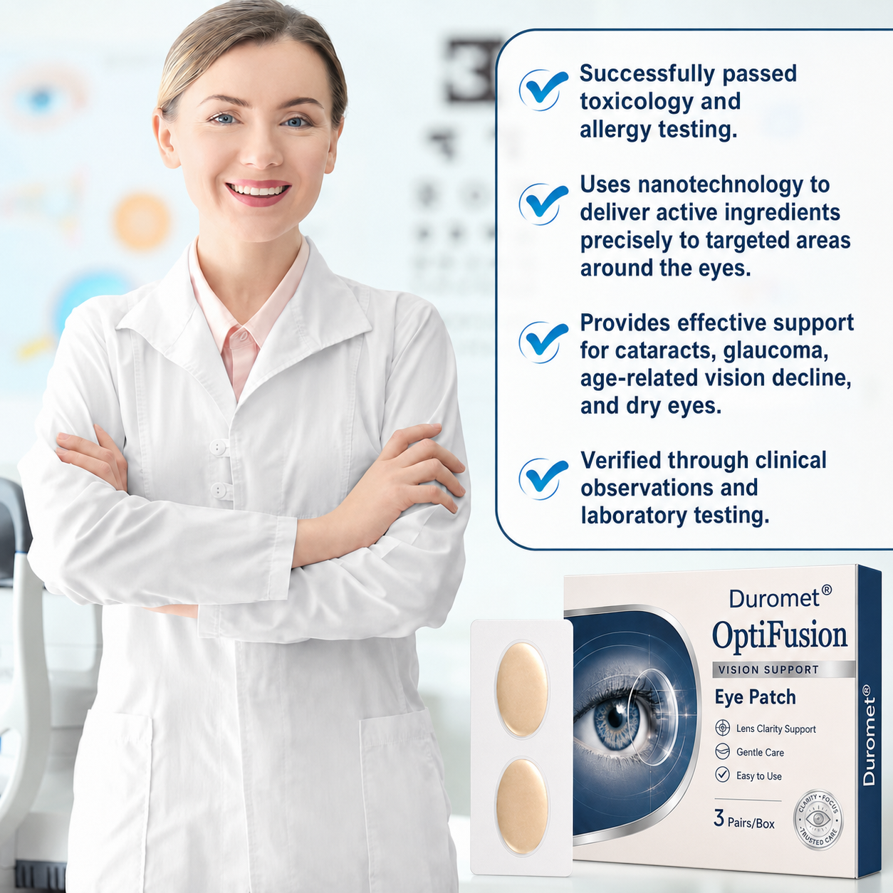 Duromet® OptiFusion Vision Support – Eye care patch for vision support