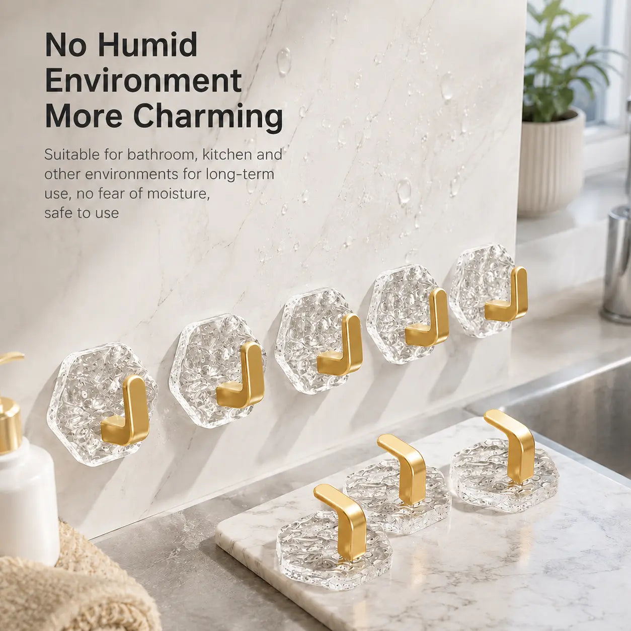 Heavy-Duty Self-Adhesive Hooks — No Drilling, No Rust, No Mess