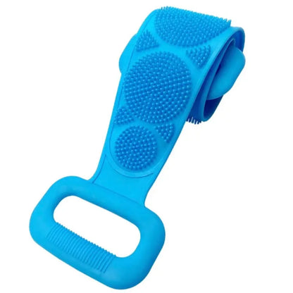 Double-Sided Silicone Back Scrubber, Flexible Exfoliating Shower Brush Strap, Back to School Essential