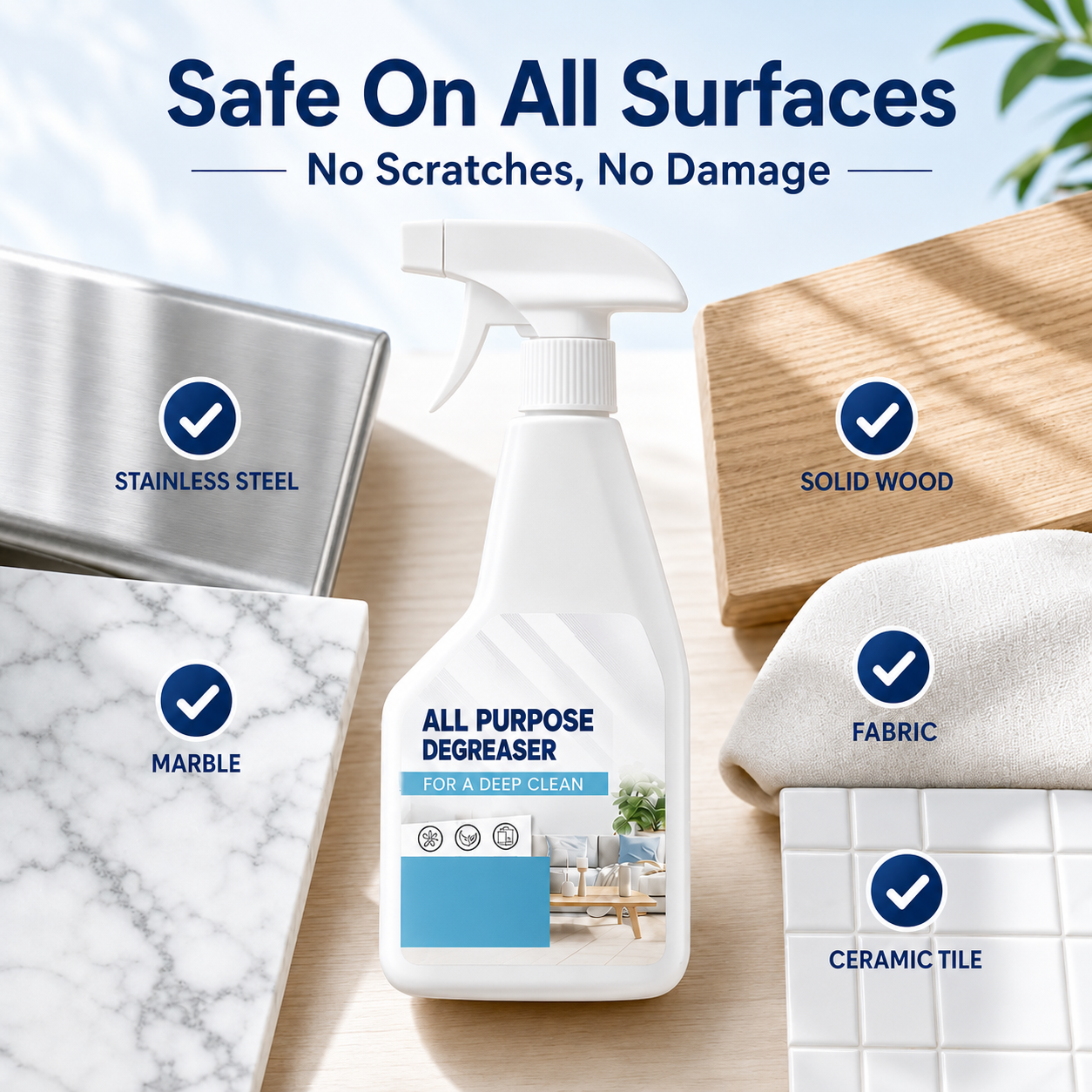 Multi-Purpose Degreaser-Home Multi-Surface Cleaner, Fabric & Floor Cleaning Spray for Carpet, Couch, Tile and Everyday Dirt