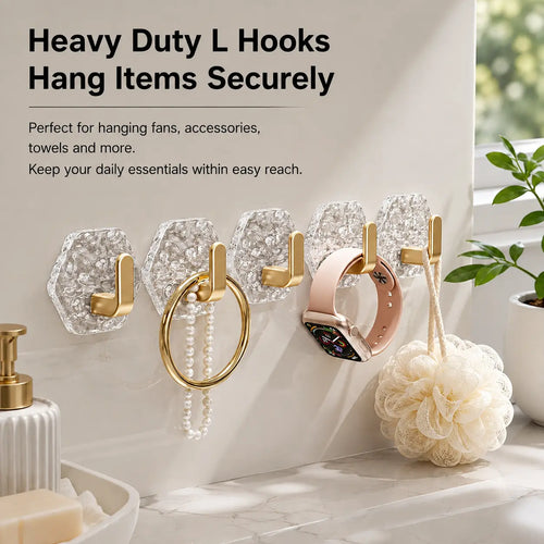 Heavy-Duty Self-Adhesive Hooks — No Drilling, No Rust, No Mess
