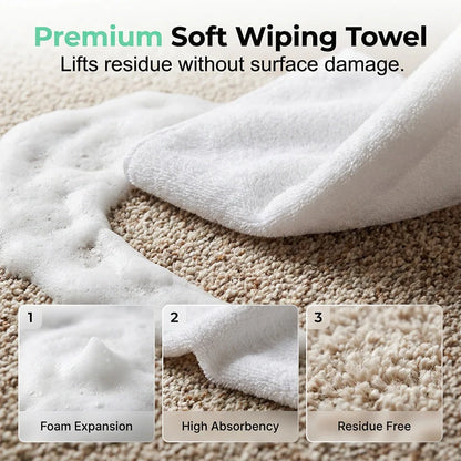 Waterless Carpet Cleaning Foam Removes Tough Stains Fast With Towel